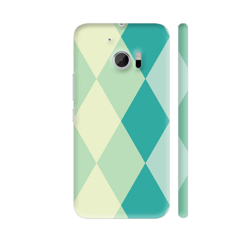 Soft Green Tile Colors Pattern HTC 10 / 10 Lifestyle Cover| Artist: Designer Chennai