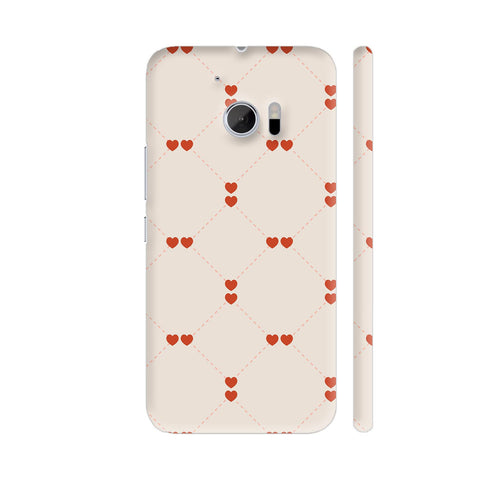 Square With Red Heart HTC 10 / 10 Lifestyle Cover| Artist: Designer Chennai