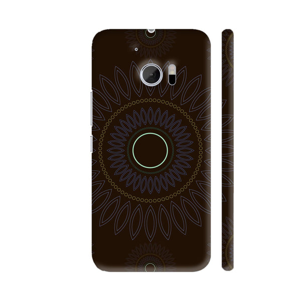 Stroke Flower Design On Black HTC 10 / 10 Lifestyle Cover| Artist: Designer Chennai