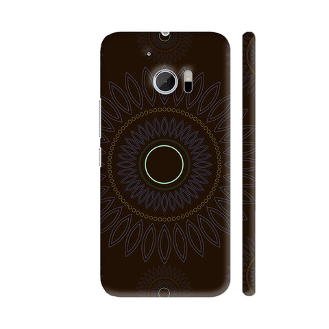 Stroke Flower Design On Black HTC 10 / 10 Lifestyle Cover| Artist: Designer Chennai