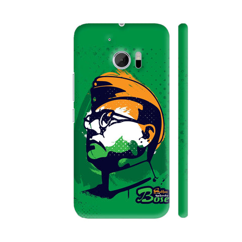 Subhas Chandra Bose Painting On Green HTC 10 / 10 Lifestyle Cover| Artist: Designer Chennai