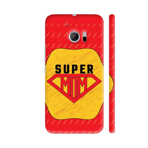Super Mom Shield On Red HTC 10 / 10 Lifestyle Cover| Artist: Designer Chennai