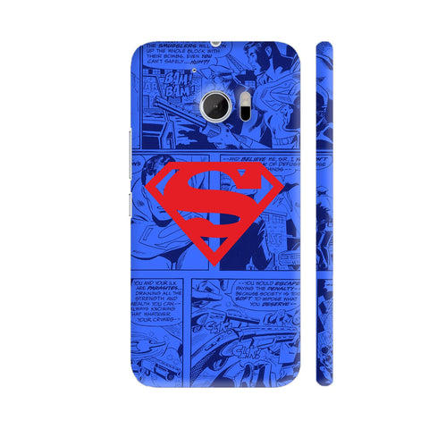 Superman Red On Blue HTC 10 / 10 Lifestyle Cover| Artist: Abhinav