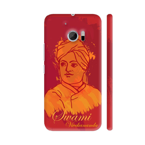Swami Vivekananda Painting On Red HTC 10 / 10 Lifestyle Cover| Artist: Designer Chennai