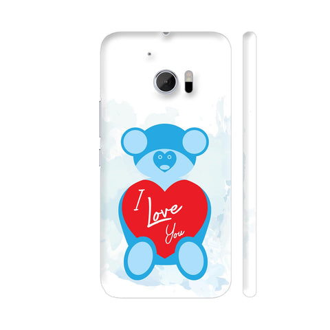 Teddy Bear On Blue HTC 10 / 10 Lifestyle Cover| Artist: Designer Chennai