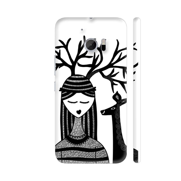 The Deer Girl In Black HTC 10 / 10 Lifestyle Cover| Artist: Woodle Doodle