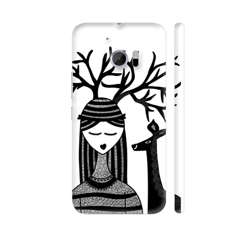 The Deer Girl In Black HTC 10 / 10 Lifestyle Cover| Artist: Woodle Doodle