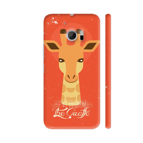 The Giraffe In Orange HTC 10 / 10 Lifestyle Cover| Artist: Designer Chennai