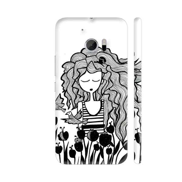 The Tulip Garden And Girl In Black HTC 10 / 10 Lifestyle Cover| Artist: Woodle Doodle