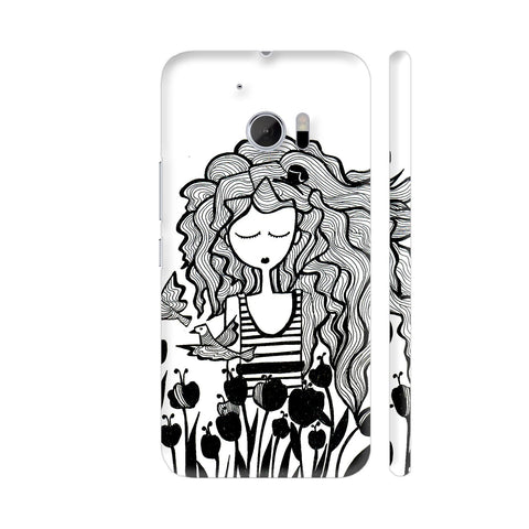 The Tulip Garden And Girl In Black HTC 10 / 10 Lifestyle Cover| Artist: Woodle Doodle