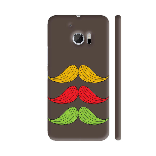 Three Moustaches On Brown HTC 10 / 10 Lifestyle Cover| Artist: Designer Chennai