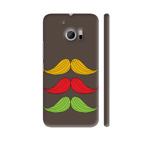 Three Moustaches On Brown HTC 10 / 10 Lifestyle Cover| Artist: Designer Chennai