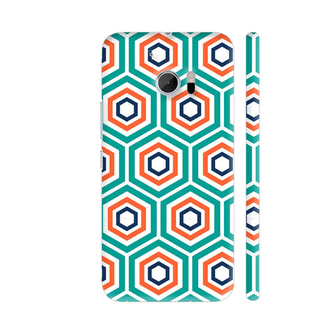 Trippy Hexagons Soft Green HTC 10 / 10 Lifestyle Cover| Artist: Abhinav