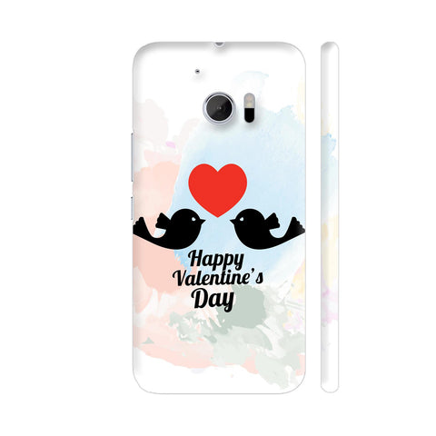 Two Black Birds Love On Red Heart HTC 10 / 10 Lifestyle Cover| Artist: Designer Chennai