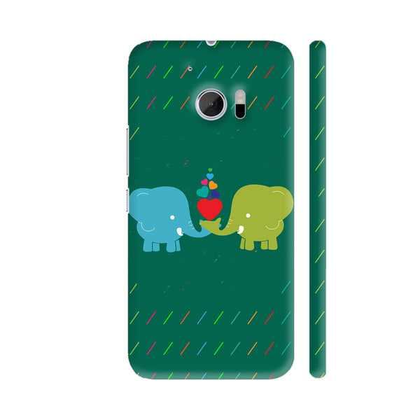 Two Elephants On Green HTC 10 / 10 Lifestyle Cover| Artist: Designer Chennai