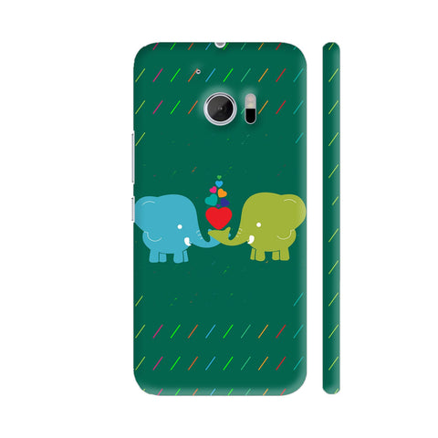 Two Elephants On Green HTC 10 / 10 Lifestyle Cover| Artist: Designer Chennai