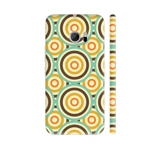 Vintage Retro Concentric Circles 1 HTC 10 / 10 Lifestyle Cover| Artist: Designer Chennai