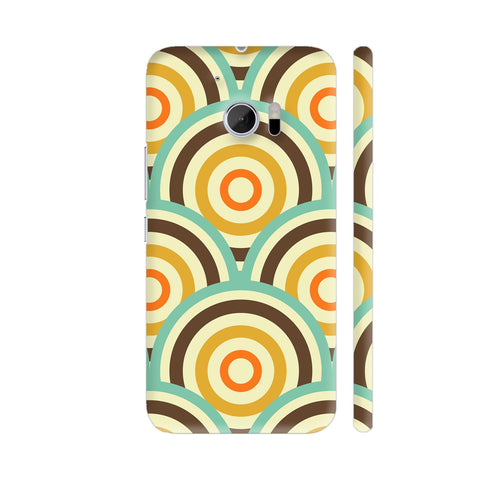 Vintage Retro Concentric Circles 2 HTC 10 / 10 Lifestyle Cover| Artist: Designer Chennai