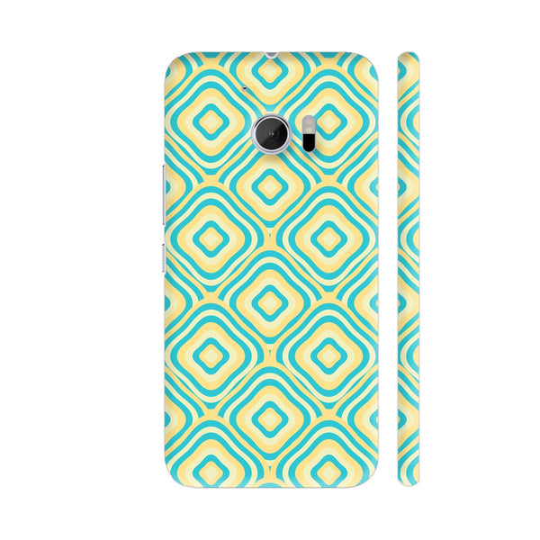 Vintage Retro Concentric Squares HTC 10 / 10 Lifestyle Cover| Artist: Designer Chennai
