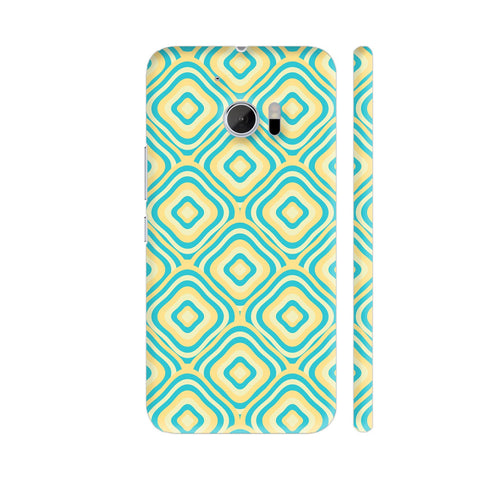 Vintage Retro Concentric Squares HTC 10 / 10 Lifestyle Cover| Artist: Designer Chennai