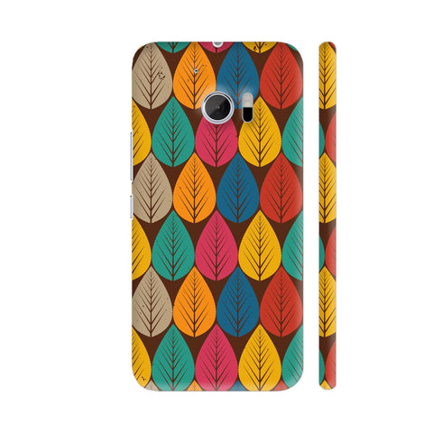 Vintage Seamless Dark Multicolor Leaves HTC 10 / 10 Lifestyle Cover| Artist: Designer Chennai