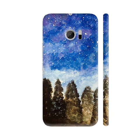 Watercolor Blue Starry Night HTC 10 / 10 Lifestyle Cover| Artist: Shefali Desai