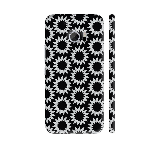 White Star Flower On Black HTC 10 / 10 Lifestyle Cover| Artist: Avani