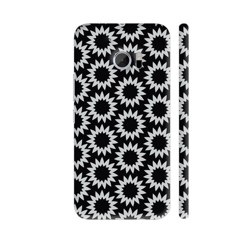 White Star Flower On Black HTC 10 / 10 Lifestyle Cover| Artist: Avani