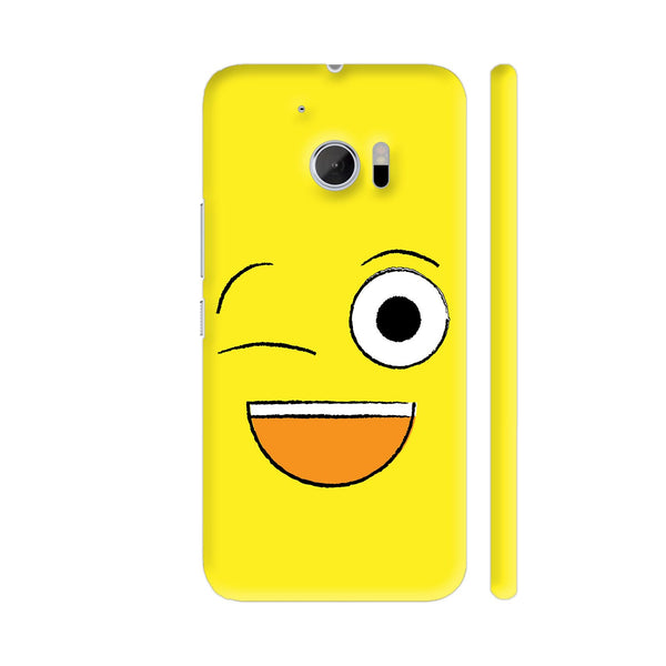 Wink Emoticon On Yellow HTC 10 / 10 Lifestyle Cover| Artist: Dolly P