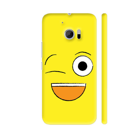 Wink Emoticon On Yellow HTC 10 / 10 Lifestyle Cover| Artist: Dolly P