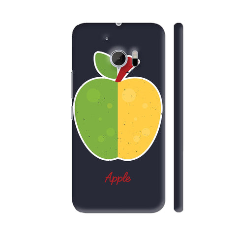Yellow Green Apple On Black HTC 10 / 10 Lifestyle Cover| Artist: Designer Chennai