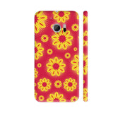 Yellow Sunflower On Red Pattern HTC 10 / 10 Lifestyle Cover| Artist: Designer Chennai