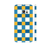 Yellow With Blue Small Square Tiles Pattern HTC 10 / 10 Lifestyle Cover| Artist: Designer Chennai