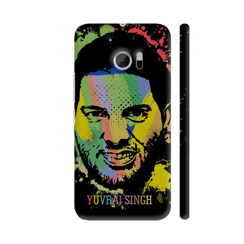 Yuvraj Singh Painting On Black HTC 10 / 10 Lifestyle Cover| Artist: Designer Chennai