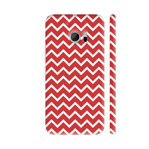 Zigzag Red HTC 10 / 10 Lifestyle Cover| Artist: Abhinav